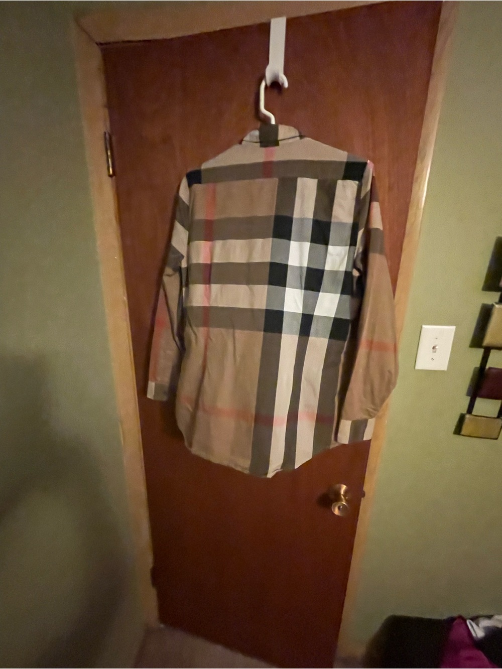 Burberry Classic Check Button-Up Shirt in Tan, Black, White, Red - Picture 10 of 10
